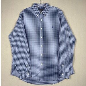 Ralph Lauren Performance Button Down Shirt Mens XL Tattersall Check Classic Fit